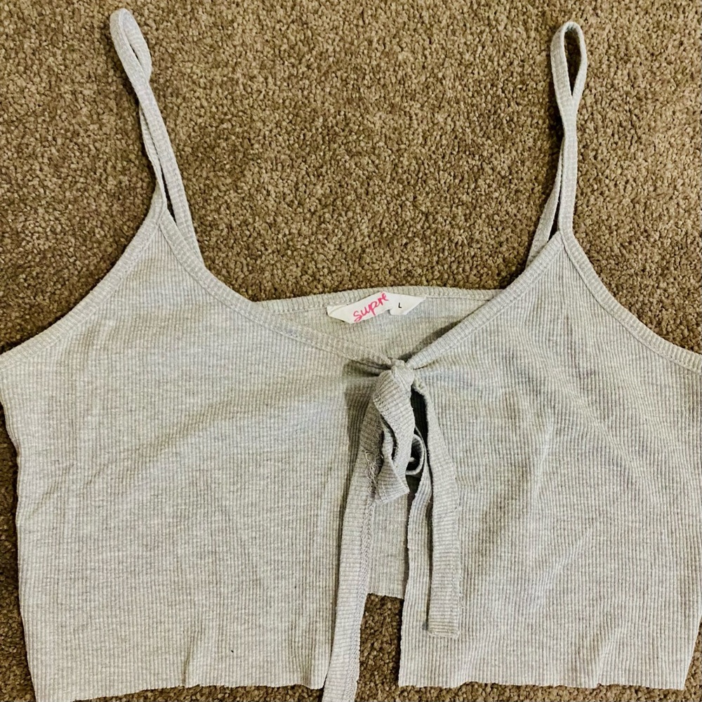 Supré / Grey Knot Crop Top / Size L - Picture 4 of 5